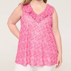 Sleeveless Ruffle V-Neck Mesh Top